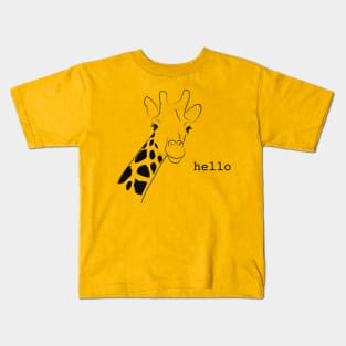 Giraffe Says Hello Kids T-Shirt